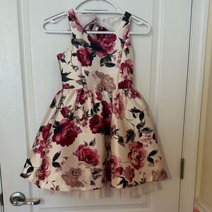 Rare Editions Pink and Cream Floral Dress